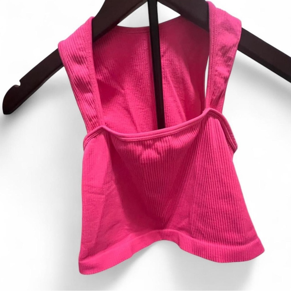 OQQ ribbed square neck top